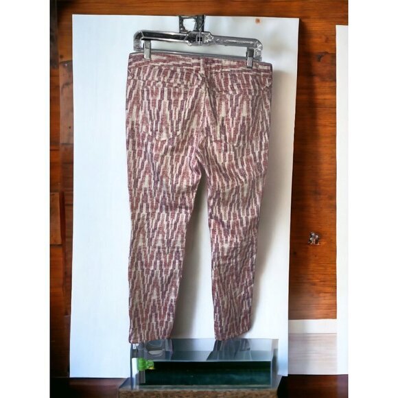 Free People low rise pink Ikat Skinny Cropped Jeans ladies size 29 - Picture 7 of 9